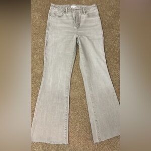 Good American Light Gray good legs, crop mini boot jeans